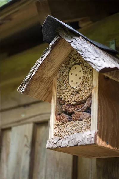 Ein Insektenhotel im Garten